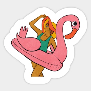 Summer Break Flamingo Sticker